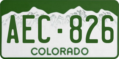 CO license plate AEC826