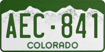 CO license plate AEC841