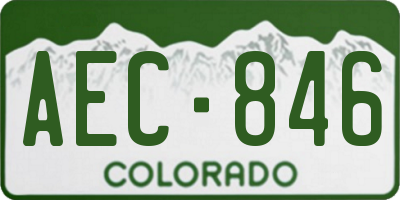 CO license plate AEC846