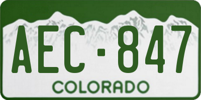 CO license plate AEC847