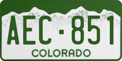 CO license plate AEC851
