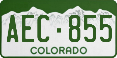 CO license plate AEC855
