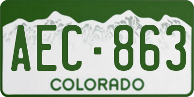 CO license plate AEC863