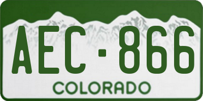 CO license plate AEC866