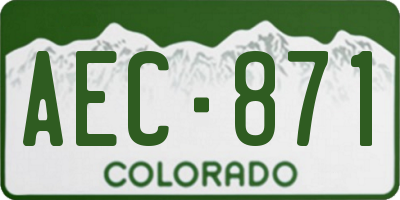 CO license plate AEC871