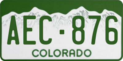 CO license plate AEC876