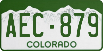 CO license plate AEC879