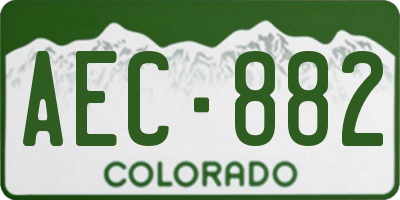 CO license plate AEC882