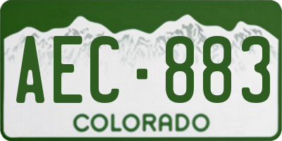 CO license plate AEC883