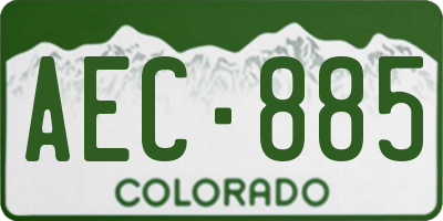 CO license plate AEC885