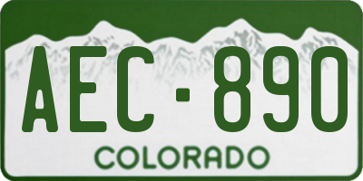 CO license plate AEC890