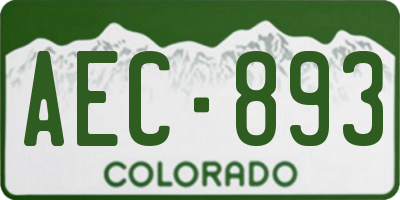 CO license plate AEC893
