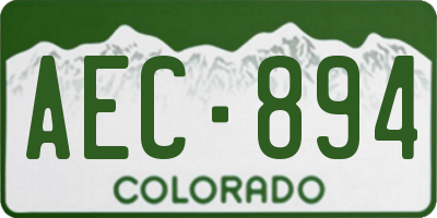 CO license plate AEC894