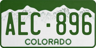 CO license plate AEC896