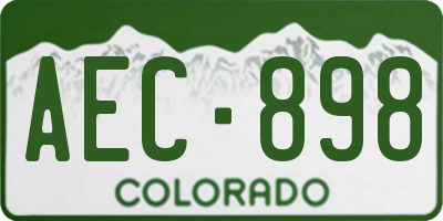 CO license plate AEC898