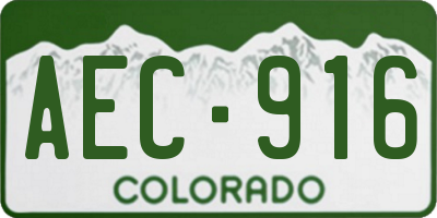 CO license plate AEC916