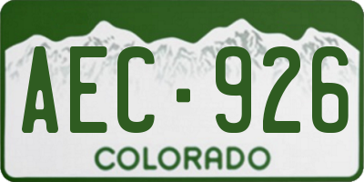 CO license plate AEC926