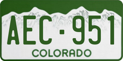 CO license plate AEC951