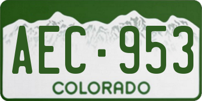 CO license plate AEC953