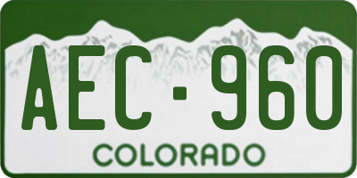 CO license plate AEC960