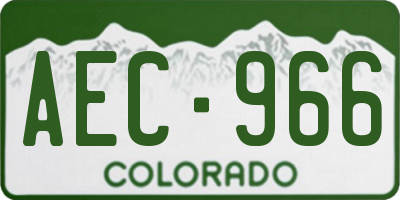 CO license plate AEC966
