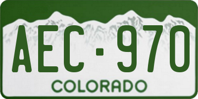CO license plate AEC970