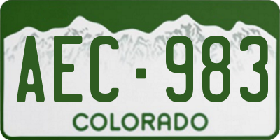 CO license plate AEC983