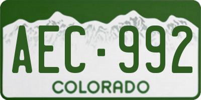 CO license plate AEC992