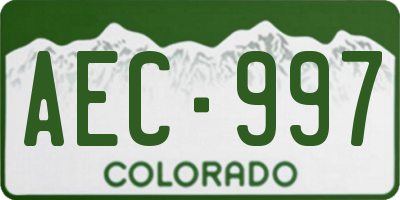 CO license plate AEC997