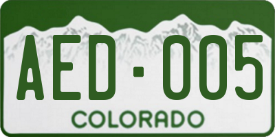 CO license plate AED005