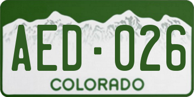 CO license plate AED026