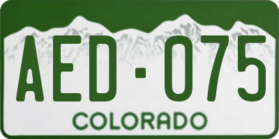 CO license plate AED075