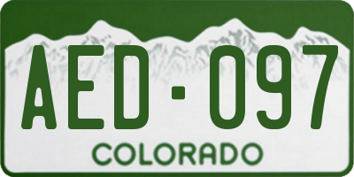 CO license plate AED097