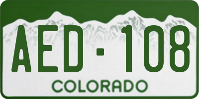 CO license plate AED108