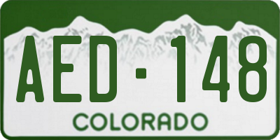 CO license plate AED148