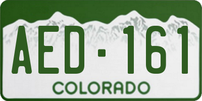 CO license plate AED161