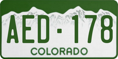 CO license plate AED178