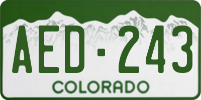 CO license plate AED243