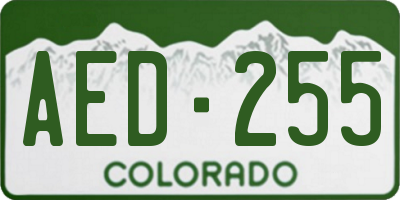 CO license plate AED255