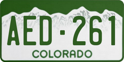 CO license plate AED261