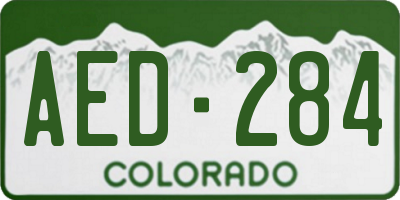 CO license plate AED284