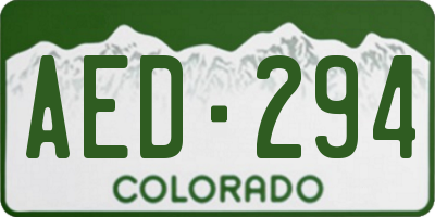 CO license plate AED294
