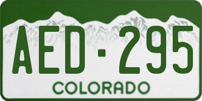 CO license plate AED295