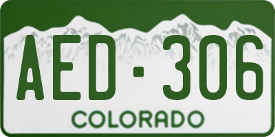 CO license plate AED306