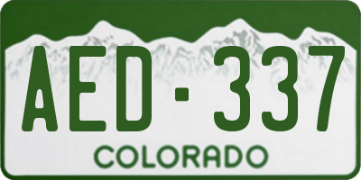 CO license plate AED337