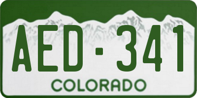 CO license plate AED341