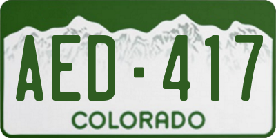 CO license plate AED417