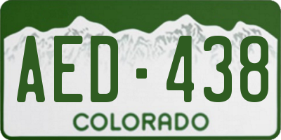 CO license plate AED438