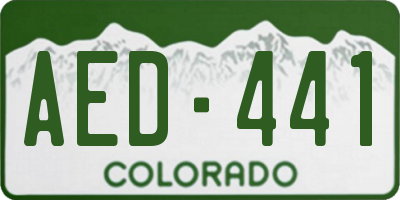 CO license plate AED441