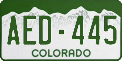 CO license plate AED445
